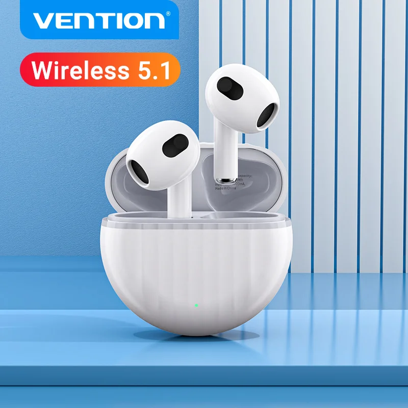  Наушники Vention Bluetooth 5.1 Беспроводные наушники TWS Ture USB-C Стерео Наушники для спортивных движений с микрофоном Гарнитура Hi-Fi 