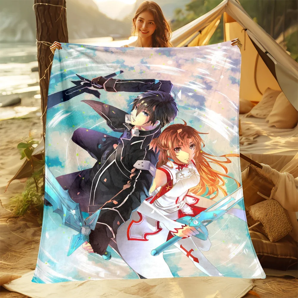 소드 신 영역 HD 아트 프린트 담요 오버사이즈 소파 침대 커버, 부드럽고 털이 많은 담요, 부드럽고 따뜻한 플란넬 던지기 담요, 선물