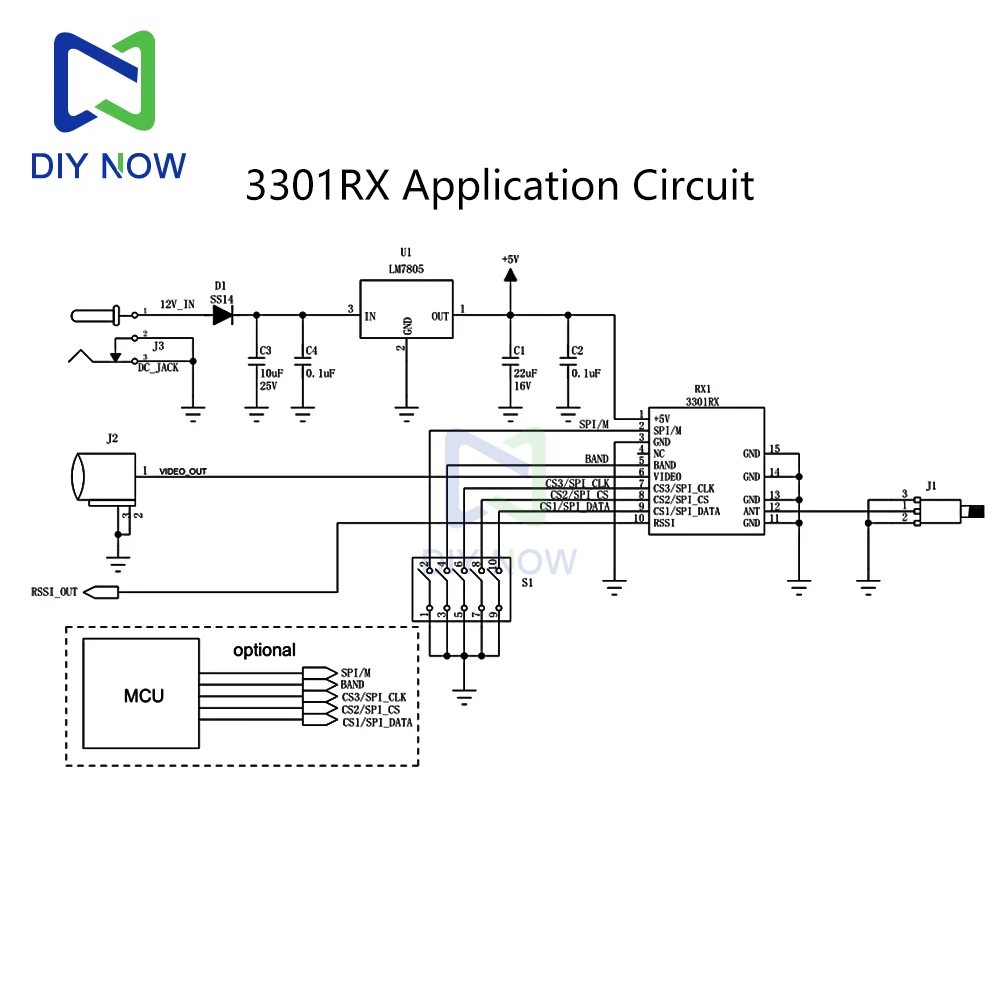 Module récepteur vidéo 3,3 GHz FPV 3100-3700 MHz SPI