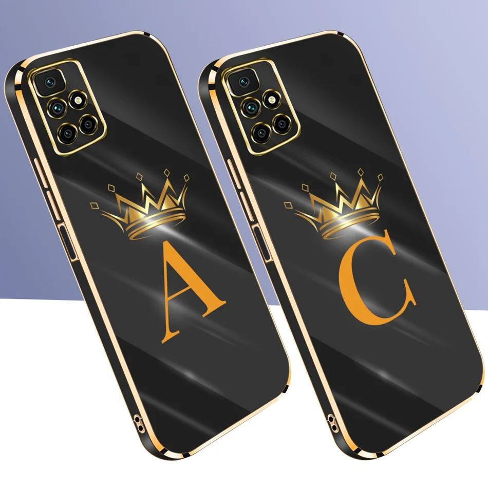 Fashion Crown Con Lettera Iniziale Custodia Per Telefono Per Xiaomi Redmi 10 Custodia Morbida In Silicone Per Redmi 10 Prime Redmi10 2022 Custodia Fun