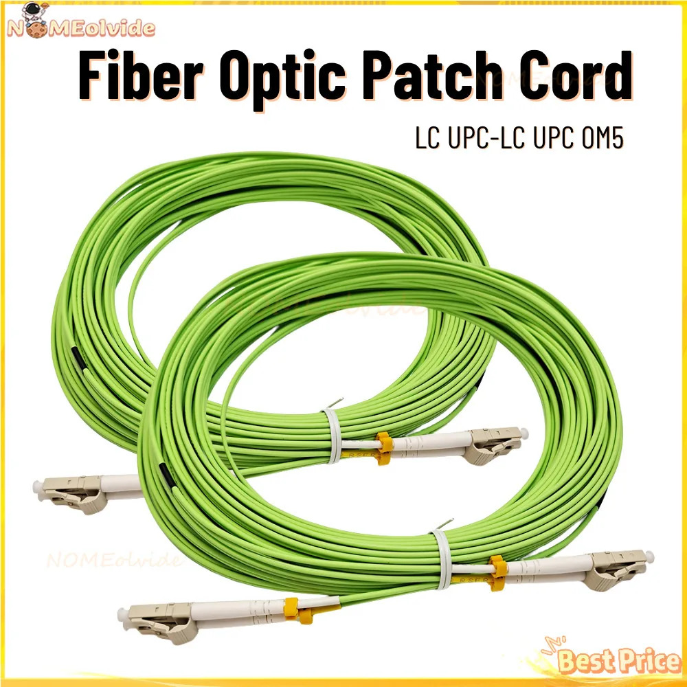 LC/UPC-LC/PC 20M 25M 30M Fiber Patch Cable OM5 50/125um Lime Green ...