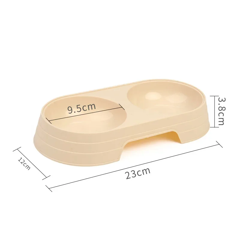 Dogs and Cats Feeding Double Bowl Macarons Plastic Feeding Bowl Double Bowl Pet Bowl Drinking Water Feeding 6