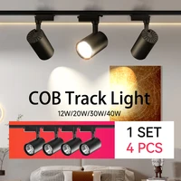Set Led Track Lights Fixture 12/20/30/40W COB Ceiling Spot Light Led 220V Track Lamp Home Lighting For Living Room Clothing Shop 1