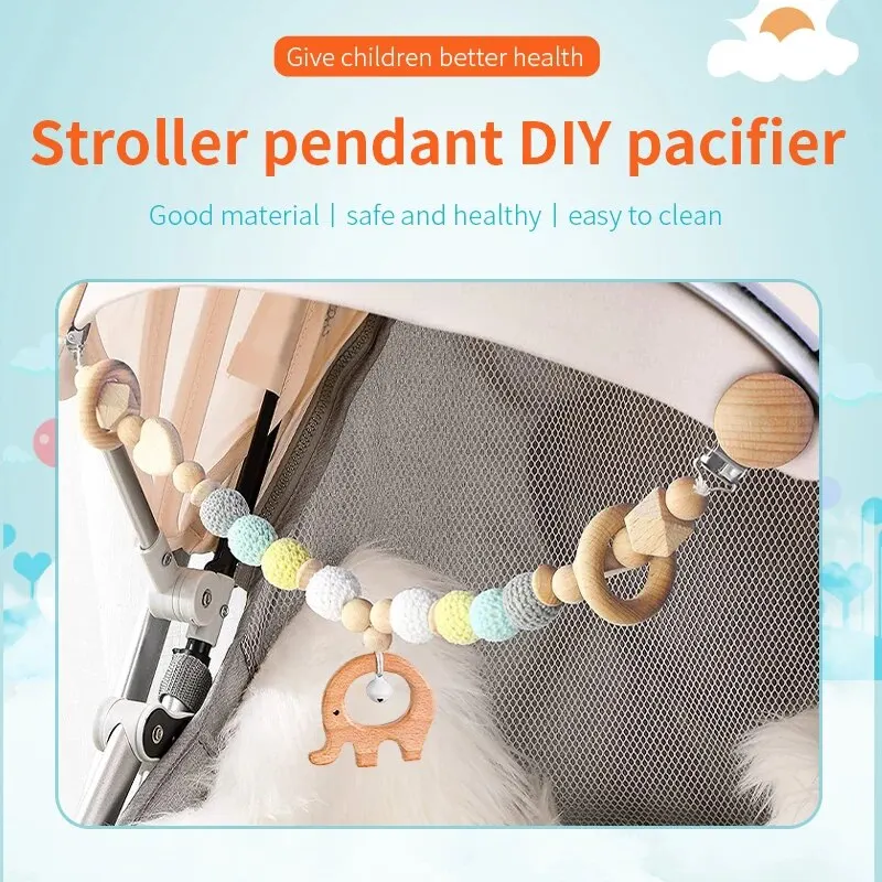 Bebeluș croșetat manual animal fag elefant iepure suzetă clip cărucior pandantiv accesoriu calmant bebeluș suzetă lanț_voghion.com