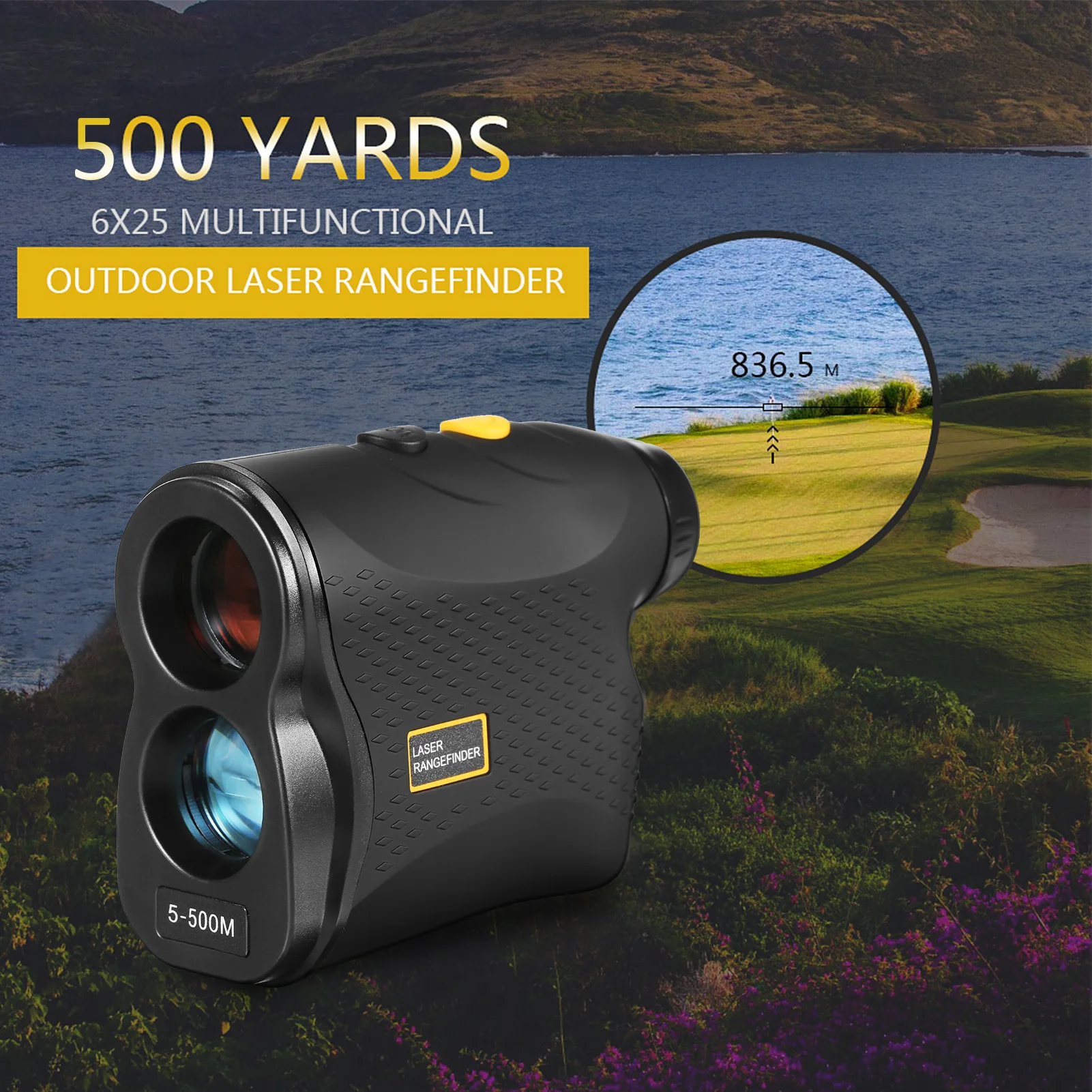 Golf Laser Rangefinder 500M 600M 900M Monocular Telescope with Flag-Lock Slope Pin Distance Meter For Hunting