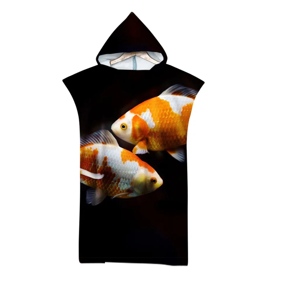 

Goldfish Clownfish Unisex Hooded Poncho Towel for Adult and Kid, Swim, Surf, Beach Changing Robe,Drop Shipping Holiday Gift