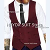 Men's Slim Fit Suit Vest Double Breasted Herringbone Tweed Tank TopSleeveless Jackets Vintage Tooling Tuxedo 2