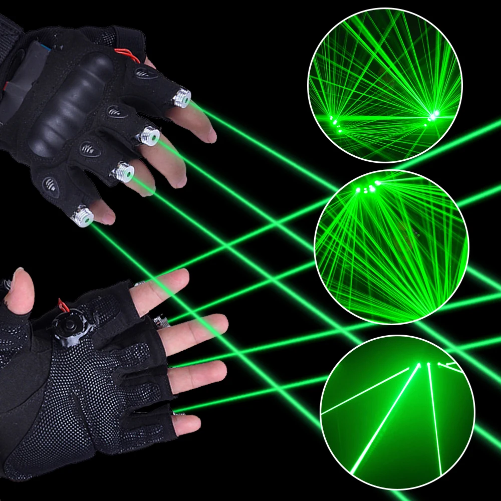 Green Laser Gloves Multiline 4 Heads Beam Light Stage Performance