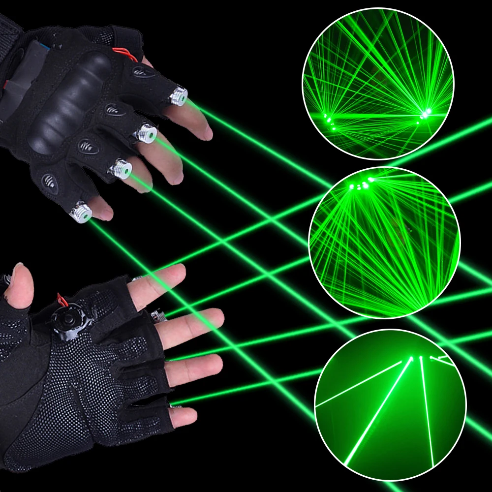 Tanie Rękawice z zielonym laserem multi-line 4 głowice światło