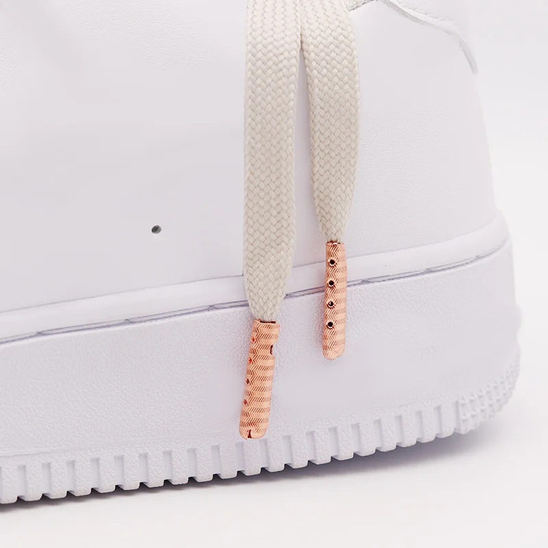 Coolstring Metal Aglets Luxury 23*4MM Wave Texture Engraved Tips Female Boot Canvas Shoelace Decoration Rose Golden Cordon Heads