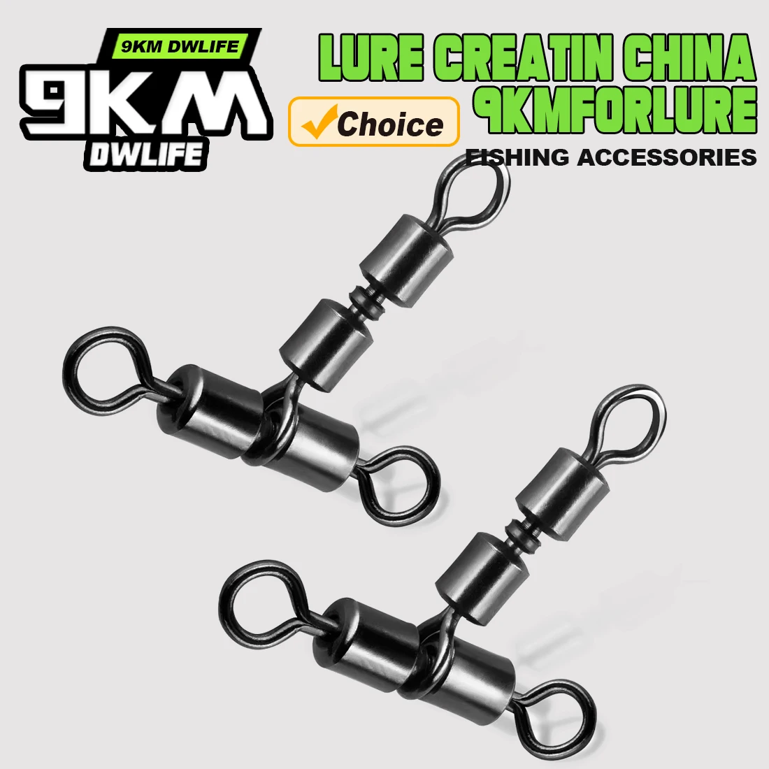 3 Way Fishing Swivels 15-30Pcs - Double Rolling Swivels T-Shape Triple pour Pêche en Mer et Rivière