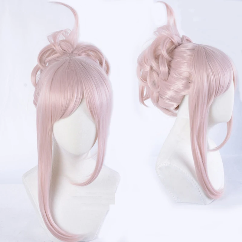 

Anime Fate Grand Order FGO Miyamoto Musashi Cosplay Long Curly Pink Ponytail Heat Resistant Hair Halloween