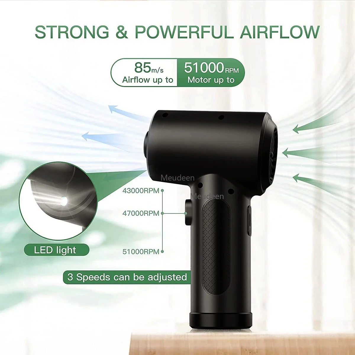 Electric Air Duster Air Blower for Computer Handheld Cordless Computer Duster Blower for Keyboard Laptop Electronics Cleaning 5