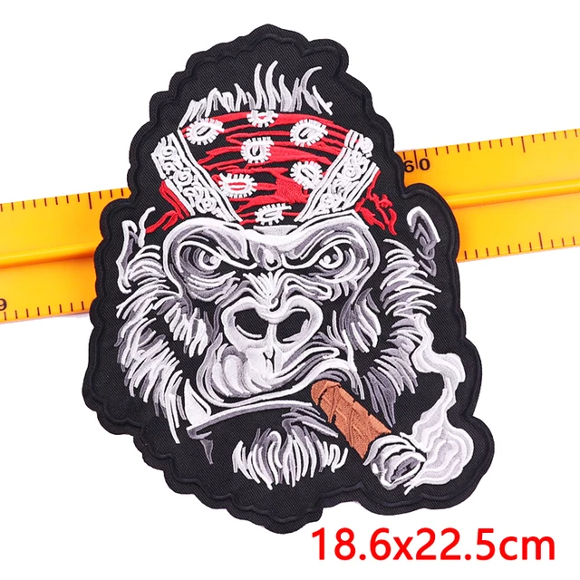 Punk Animal/Embroidery Patch Large Back Patch Iron On Patches For Clothing  DIY Eagle Wolf Patches On Clothes Jeans Sew Appliques