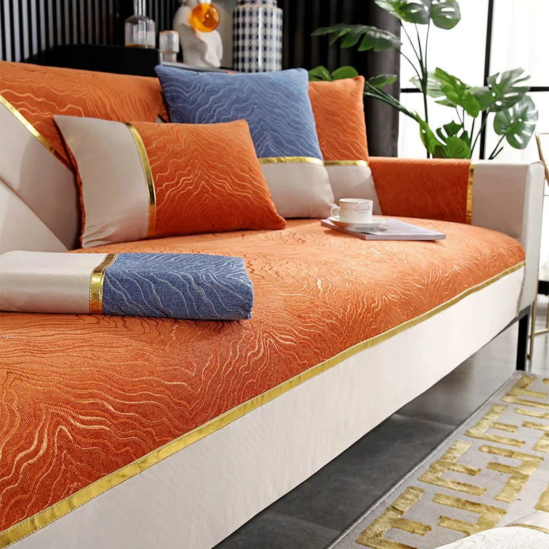 Sofa cushion light luxury wind high-grade four seasons universal non-slip seat cushion sofa cover Nordic backrest cover cloth 2