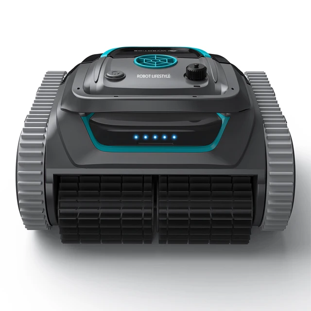 Robot Swimming Pool Cleaner Cordless APP Control Rechargeable Lithium Battery 6400mAh Route Planning for Tiles,PVC,Mosaic,Cement 1