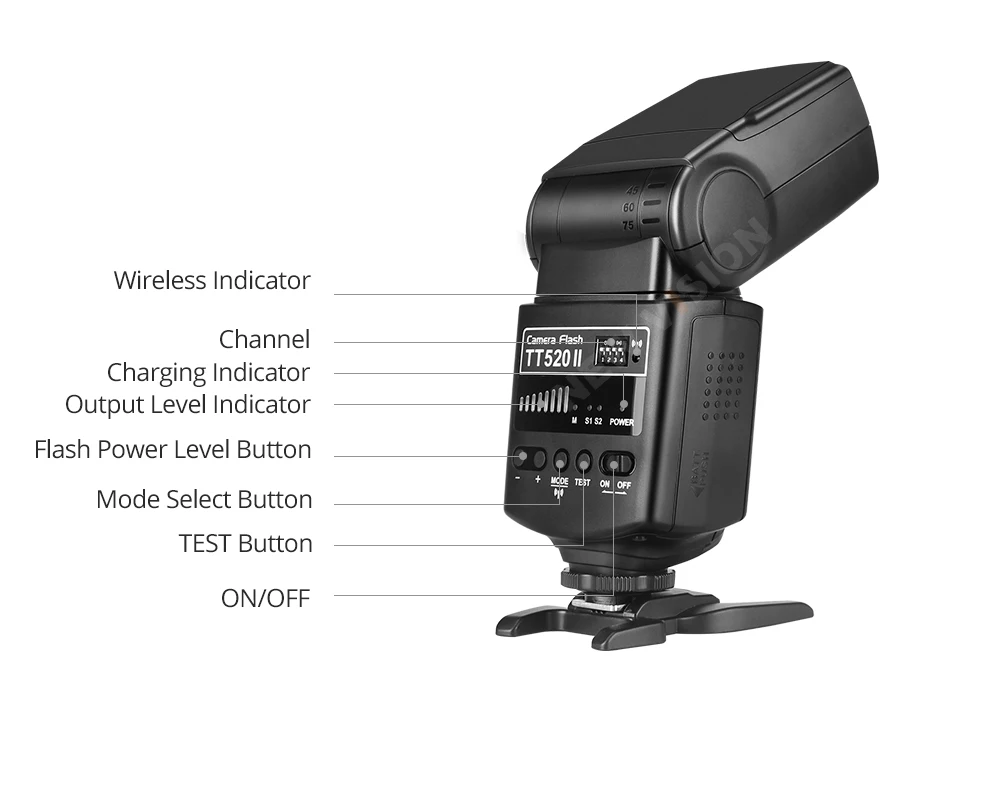 Godox TT520 II Flash TT520II with Build-in 433MHz Wireless Signal + Flash Trigge