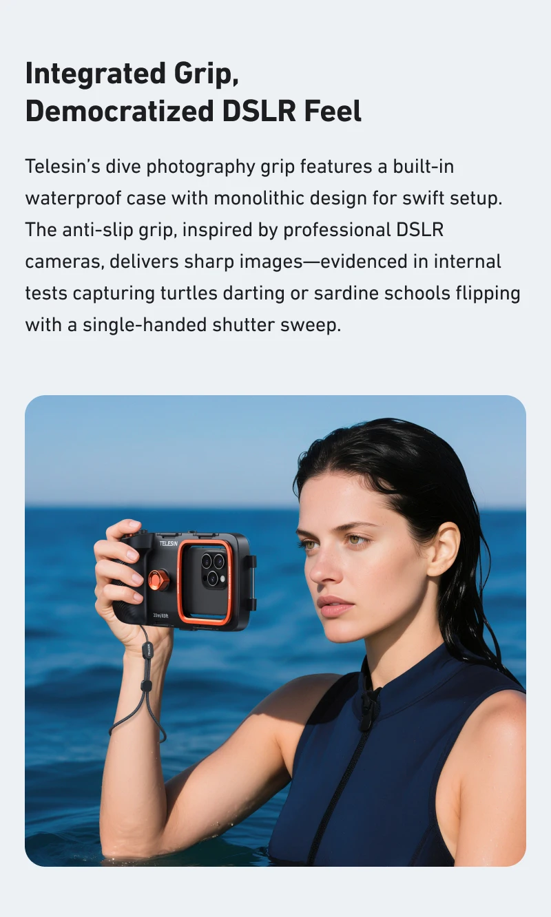 Diving Waterproof Phone Camera Shoot Hand Grip Phone Case Holder Shooting Aid Re