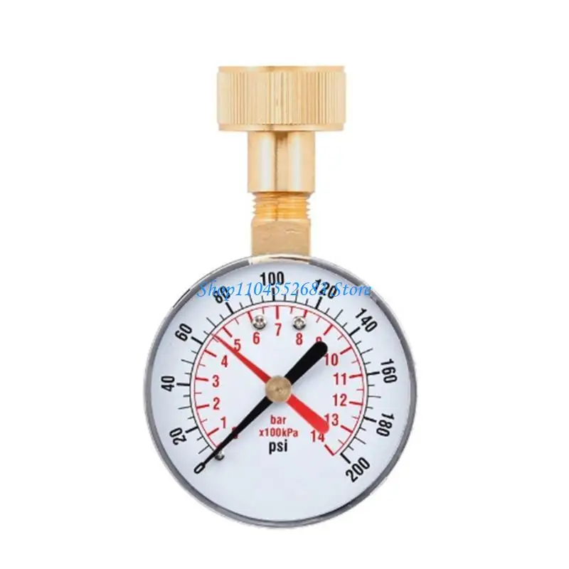 Y6GD 압력 게이지 0 200PSI 황동 3/4 수나사 NPT 나사 하부 장착, 다중 기능 압력계