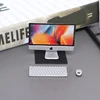 1Set 1/12 Scale Mini Computer + Mouse + Keyboard Book Stationery Model for Miniature Dollhouse Study Room Furniture Accessories 1