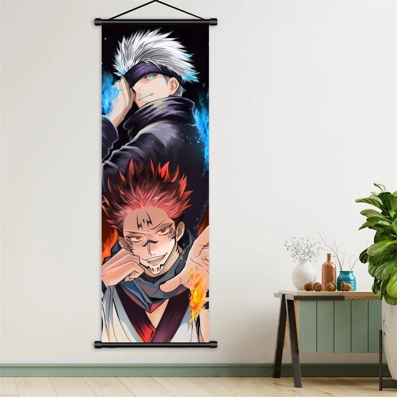 Jujutsu Kaisen Gojo Satoru Fabric Wall Art Scroll for Bedroom or Gaming Room Decor