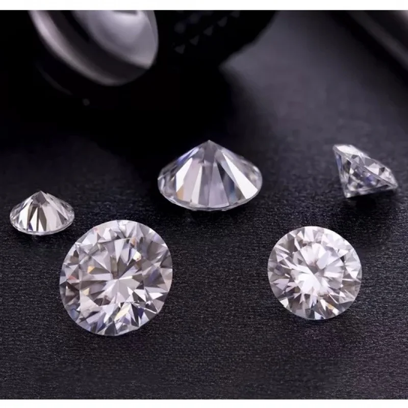

【1.0ct-5.0ct】[With GRA certificate]Women Lady Loose Moissanite Stone Decoration Round Cut Jewelry Making Giftc