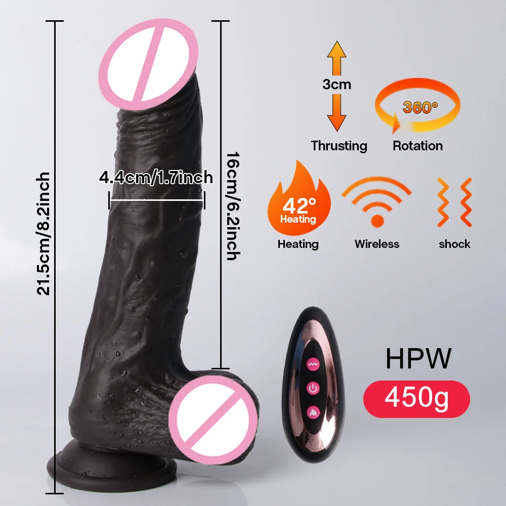 Realistic Dildo Vibrator For Women Dildos Sex Toys Heating Dick Remote Control Telescopic Rotating Penis Vibrators Sex Machine