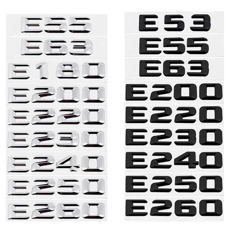 Car Stickers Decorative Stickers Car Tail Letter Number Emblem Sticker Rear Trunk Badge Decal For Mercedes Benz E Class E53 E55 E63 E200 E220 E230 E240 E250 E260