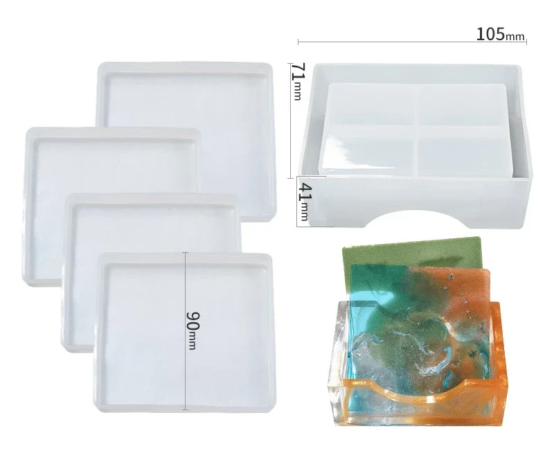 Moule Sous-Verres Resine Epoxy, Sous-Verres Ronds Et Carrés