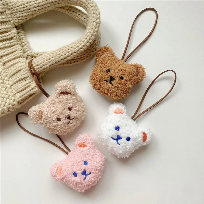 

2PCS Plush Bear Toy Name Tag Cartoon Bear Pendant Backpack Pendant Plush Keychain Pendant Plush Doll Bag Decoration