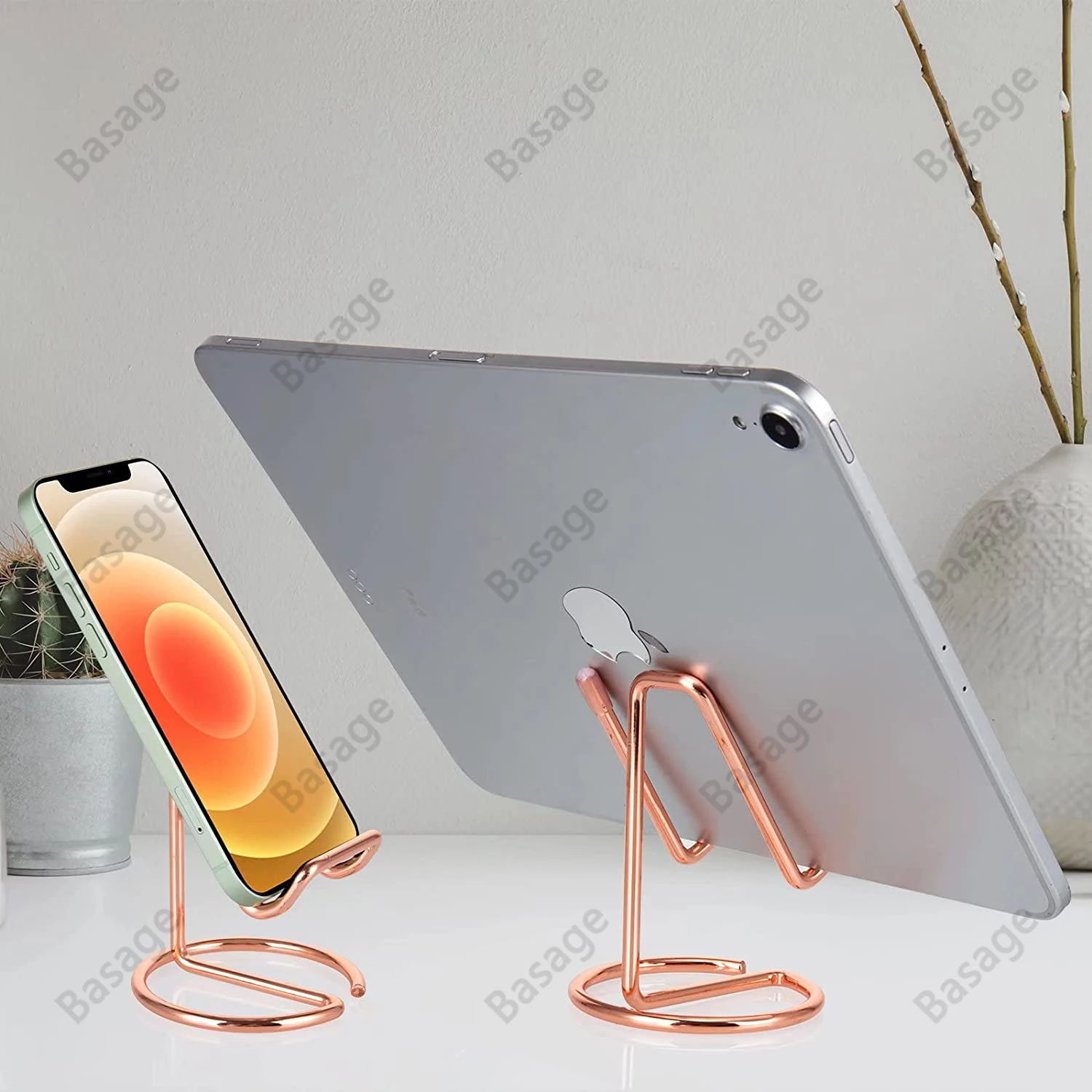 Sleek Metal Desktop Stand & Business Card Holder