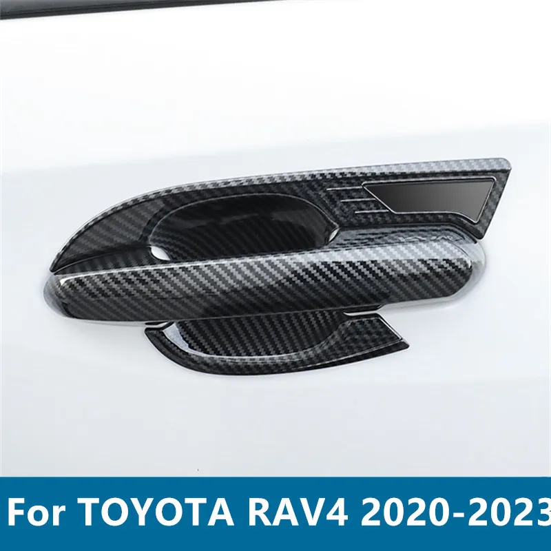 

Для TOYOTA RAV4 2020-2023 крышка дверной ручки автомобиля, чаша для двери, защитные наклейки из углеродного волокна, автомобильные декоративные предметы, аксессуары