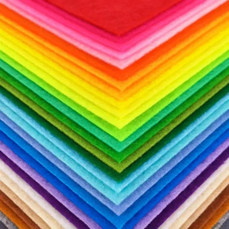 10 Colors Craft Felt Fabric Sheet 3.94 Inch Size Nonwoven Fabric For Kids Scrapbooking Doll Toy Sewing Quilting Patchwork Cloth