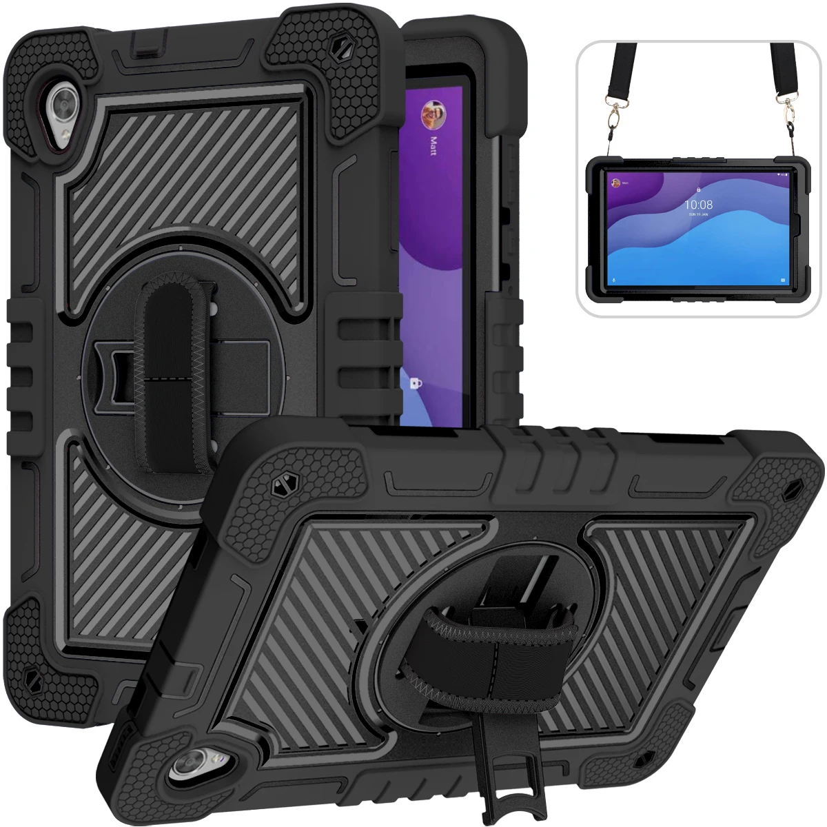 

Funda Case for Lenovo Tab M10 HD(2nd Gen) TB-X306X 10.1inch Kids 360 Rotating Handle Stand Heavy Duty Cover for Lenovo X306F