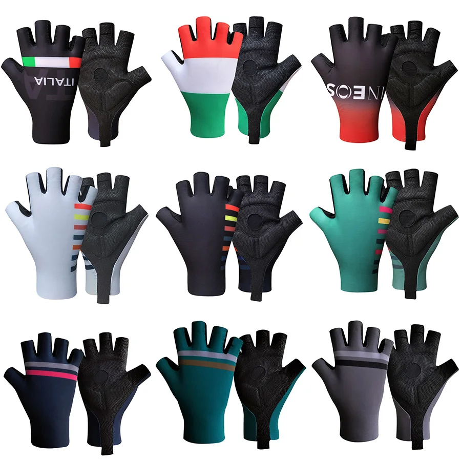 

Italy Bike Gloves Summer Shockproof Breathable Cycling Gloves Half Finger MTB Road Bicycle Guanti Guantes De Ciclismo Hombre