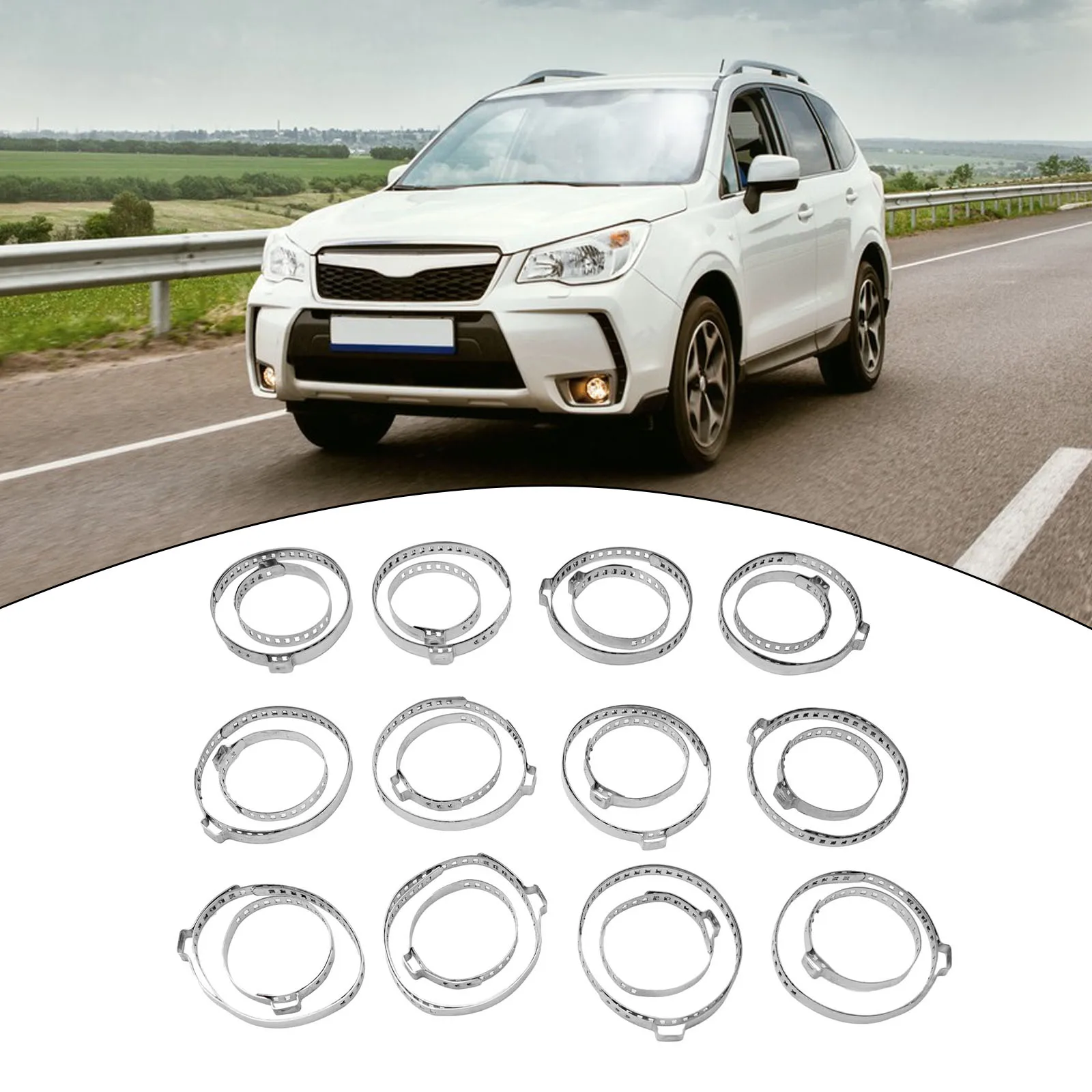 Universal Axle CV Joint Boot Clamp Kit Stainless Steel Driveshaft CV Boot Crimp Clips Adjustable 24Pcs For Cars Stainless Steel Clamp Clips