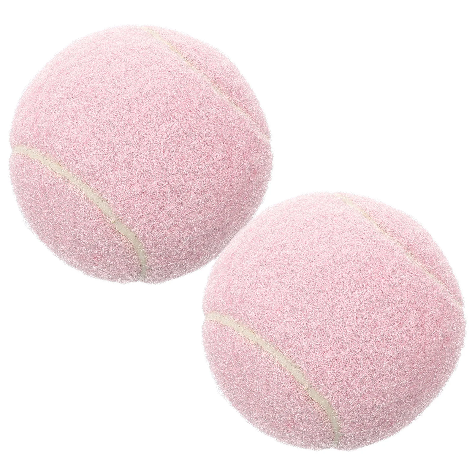 2pcs Pink Tennis Balls Toy Lightweight Training Girls Practice Rubber Racquet Sports Balls Beginner Tennis Set Playful Girl