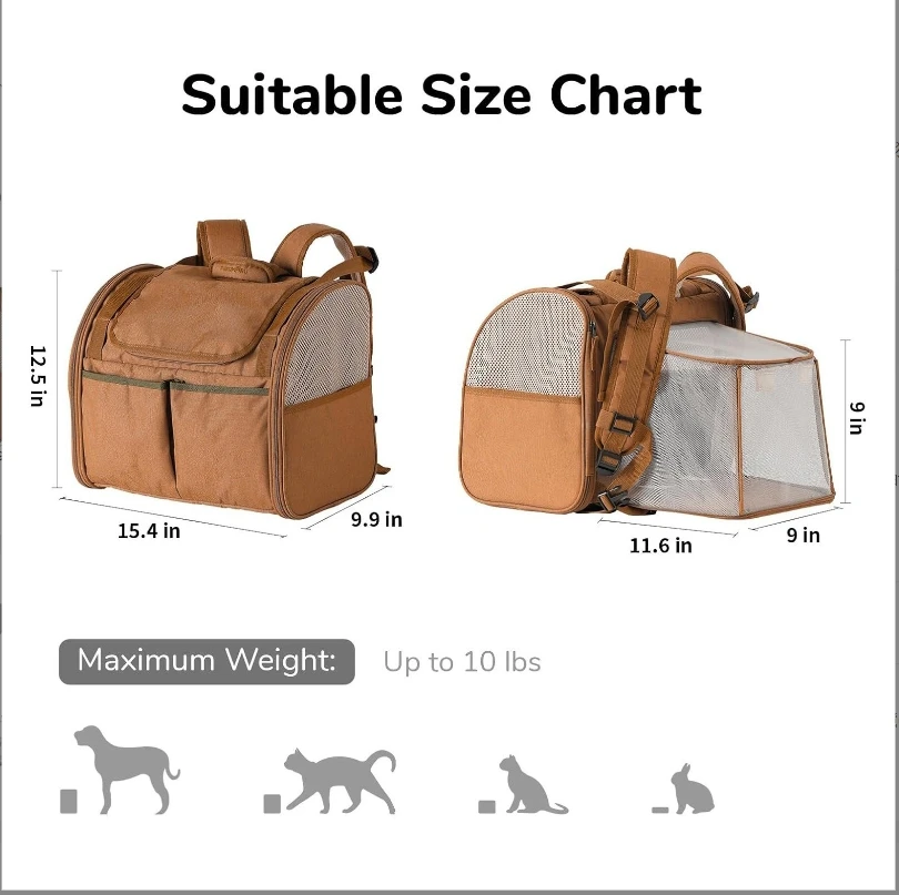 New cat bag foldable breathable lightweight backpack for dogs and pets