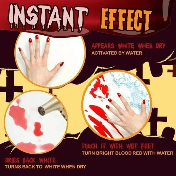 Halloween Gifts Blood Bath Floor Mat Color Changing Sheet Turns Red Wet Horror Bloody Footprints Shower Bathroom Non-slip Rug