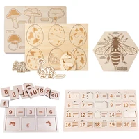 Montessori Wooden Life Cycle Puzzles Toy Bee Insect Structure Learning Plant Growth Cycle Science Teaching Aids Math Sorting Toy 1
