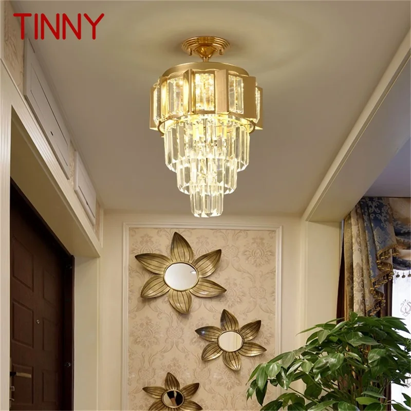 

TINNY Chandelier Lamp Fixtures Crystal Pendant Light Postmodern Luxury Home LED for Aisle Corridor