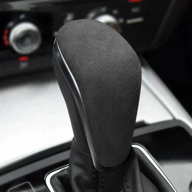Black Suede Gear Shift Knob Cap Cover Trim For Audi A4 B8, A5, A6 C6, Q5, Q7 – Self-Adhesive