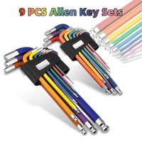 Ensembles de clés Allen 9 pièces, clé hexagonale universelle colorée, tournevis, clés à bille à Six lentilles, outils manuels pour la réparation de vélos 2
