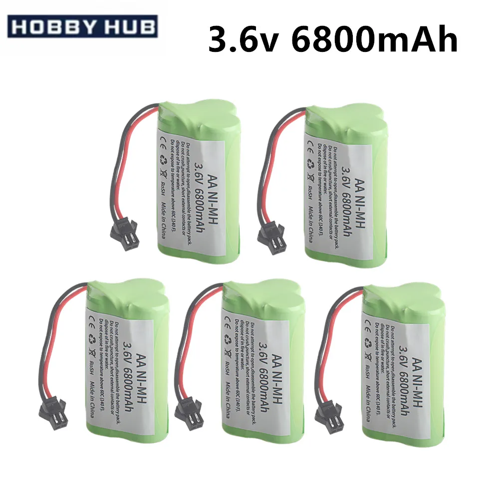 Batterie Rechargeable 3.6V NI-MH 6800mAh pour RC Voiture Bateau Jouet