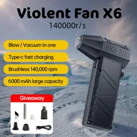 X6 Violent Fan 140000RPM Powerful Air Blower Vacuum Dust Cleaner Type-C Charging Strong Winds 53m/s Brushless Turbo Jet Blower 1