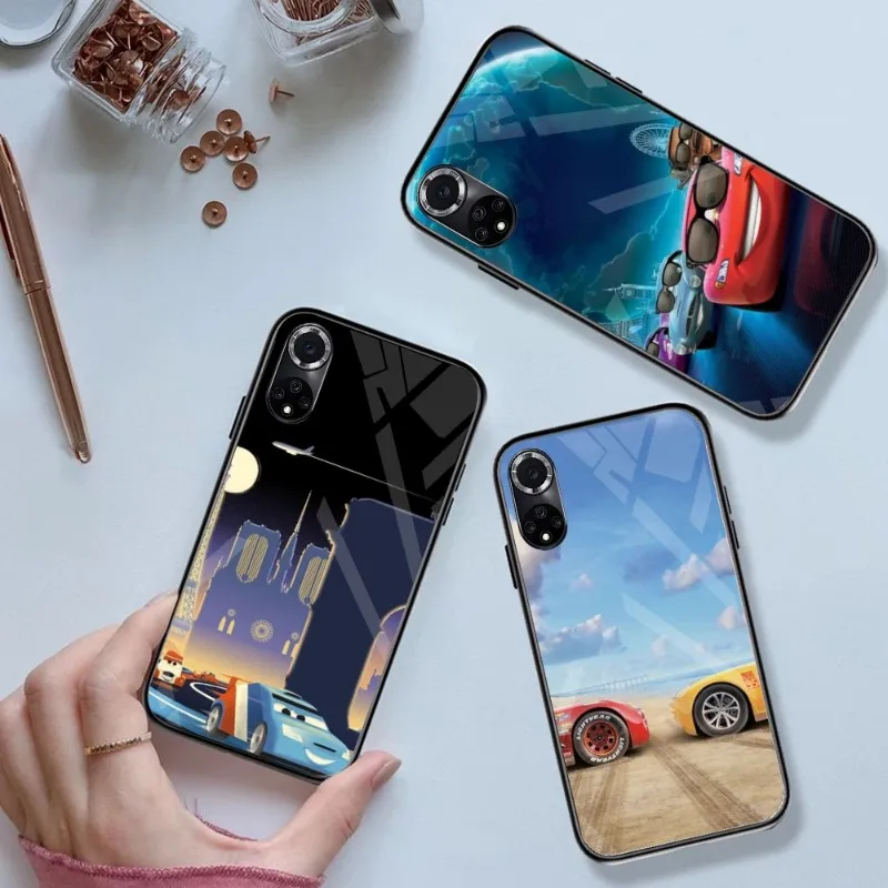 Custodia Per Telefono Disney Cars In Vetro Temperato Per Huawei P 40 30 20 10 Pro Plus P50 P9 P Smart 2019 2021 P Plus Smart Z