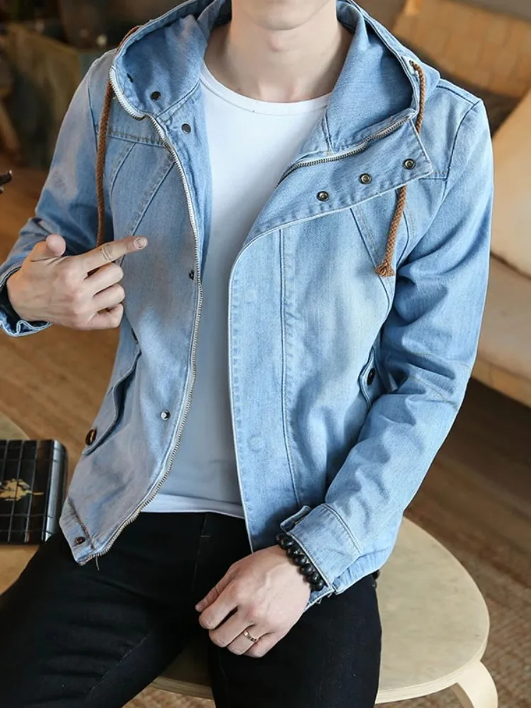 Mens denim jacket 2020 new spring casual slim fit Clearance