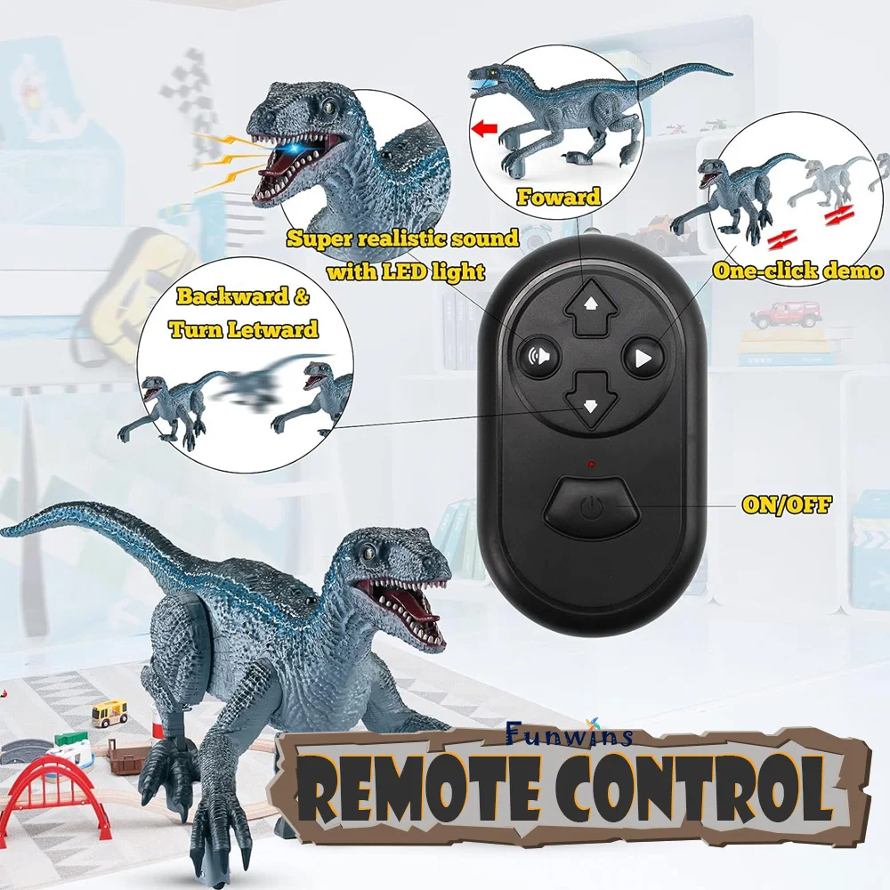 Walking and Roaring Dinosaur Remote Control Electronic Robots Toy,  Toys Dinosaurs with Light and Sound,Ideal GIfts 2