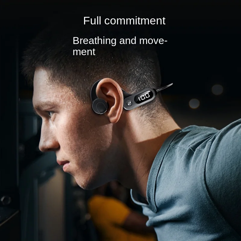 Air Bone Conduction Headphones Bluetooth Wireless Headset IPX5 Waterproof Sport Earphones Lightweight EarHook Support TF Card
