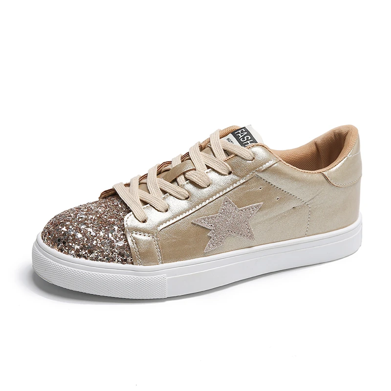 Women Sneakers 2024 Autumn New Sequins Star Patchwork Lightweight Sneakers Women Non-slip Soft Thick Sole Casual Shoes for Women 5